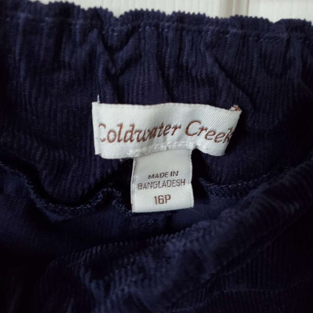 Coldwater Creek Navy Blue Corduroy Pants Womens 16P - Picture 2 of 7